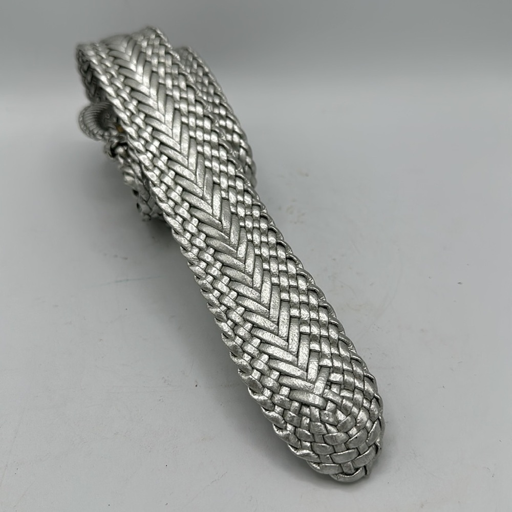 Silver metallic adjustable belt, size S/M - Picture 4 of 5
